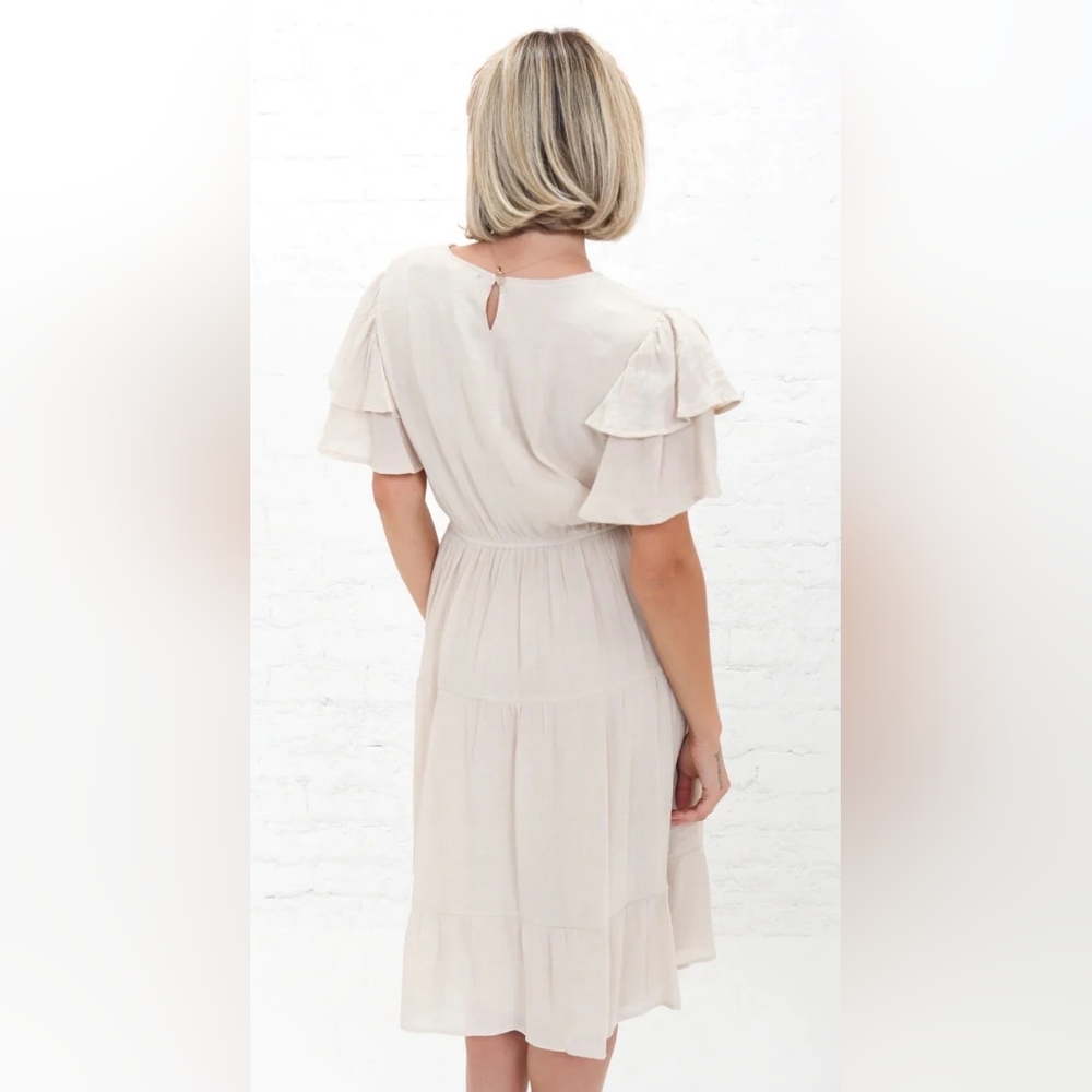 Cream Flutter Dress - Picture 2 of 6